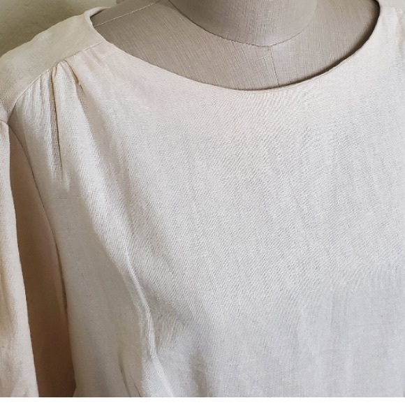 Asos Design Linen Mini Dress With Puff Sleeves - Picture 9 of 9